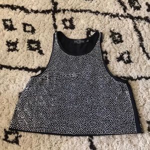 Evil Twin size Small silver studded crop top
